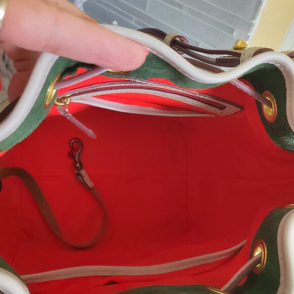 NWT Dooney and Bourke Florentine Small Drawstring & Large Zip Wristlet Ecru - Picture 8 of 16